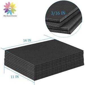 MBC MAT BOARD CENTER, 3/16" Thick Foam Core Board 11x14, Black Foam Backing Boards (Pack of 10)