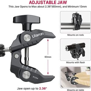 ULANZI Super Clamp Camera Clamp Mount Monitor 360° Ballhead Magic Arm Double Ball Head Adapter with 1/4"-20 & 3/8"-16 Thread ST-07 Phone Tripod Mount