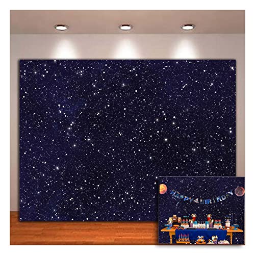 XLL Early 2000s Theme Backdrops Night Sky Star Universe Space Starry Photo Background Galaxy Stars Children Boy or Girl Birthday Party Photography Backdrops Cake Table Banner 7x5ft