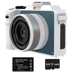 digital camera for youtube 48mp digital camera for photography dual cameras video, 16x digital zoom, 32gb tf card