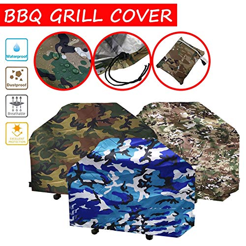 Garden Furniture Cover Protector Waterproof Camouflage Grill Dust BBQ Cover 210D Waterproof Tarpaulin Sheet Outdoor, 3 Colors, Customizable ALGFree (Color : C, Size : 145x61x117cm)