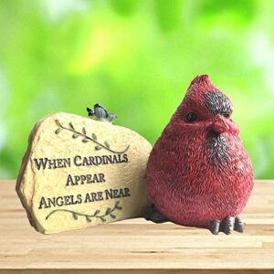 banberry designs cardinal desk rock – when cardinals appear angels are near – memorial sentiment with red cardinal design – in loving memory of a loved one