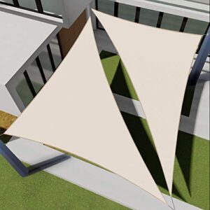 e&k sunrise 12′ x 12′ x 17′ beige waterproof sun shade sail sight triangle uv block durable awning perfect for canopy outdoor garden backyard