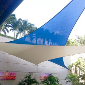 E&K Sunrise 12' x 12' x 17' Beige Waterproof Sun Shade Sail Sight Triangle UV Block Durable Awning Perfect for Canopy Outdoor Garden Backyard