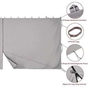 Yescom 11.6x6.5' Universal Replacement Privacy Side Wall Canopy Curtain for 10x12ft Yard Garden Gazebo Tent(Pack of 1)
