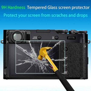 ULBTER Screen Protector for Fujifilm X-T4 X100V Fuji XT4 X-100V Camera [3Pack] with Hot Shoe Cover, 0.3mm 9H Hardness Tempered Glass Cover Anti-Scrach Anti-Fingerprint Anti-Bubble