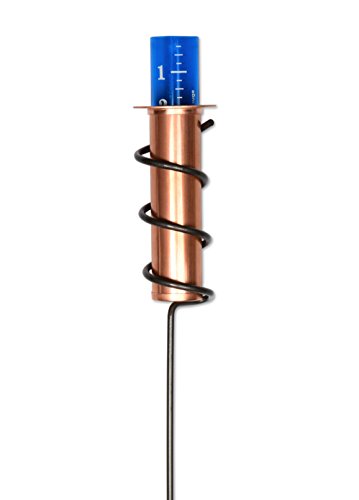 World's Coolest Rain Gauge, Stake, Genuine Copper, Measure, Monitor, Conserve, Precipitation, Easy to Read, Deck, Patio, Garden, Lawn, Unbreakable