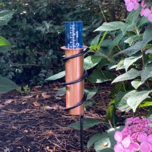 World's Coolest Rain Gauge, Stake, Genuine Copper, Measure, Monitor, Conserve, Precipitation, Easy to Read, Deck, Patio, Garden, Lawn, Unbreakable