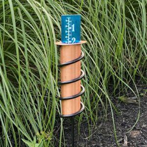 World's Coolest Rain Gauge, Stake, Genuine Copper, Measure, Monitor, Conserve, Precipitation, Easy to Read, Deck, Patio, Garden, Lawn, Unbreakable