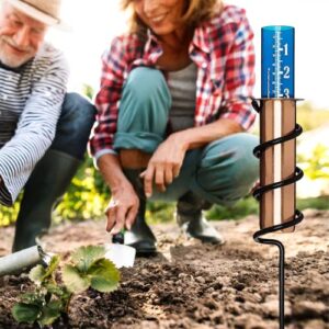 World's Coolest Rain Gauge, Stake, Genuine Copper, Measure, Monitor, Conserve, Precipitation, Easy to Read, Deck, Patio, Garden, Lawn, Unbreakable