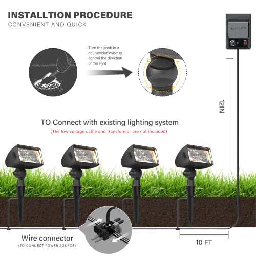 Malibu 18 Watt LED Low Voltage Landscape Floodlight with Optimal Range Wall Spotlights Waterproof Adjustable Light for Garden, Path, Lawn, Patios Security Flood Light 8401-4675-01