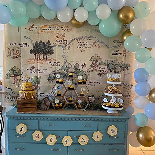 100 Acre Woods Bear Backdrop Baby Shower 7x5 Bear Background Happy Birthday Bear Home Map Backdrops for Kids One Year Old