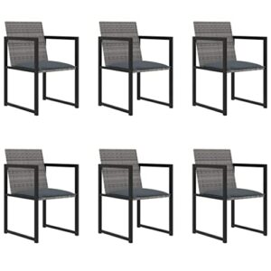 vidaXL Patio Dining Set with Cushions 9 Pieces Garden Courtyard Poolside Furniture Dinner Tables and Chairs with Pads Poly Rattan Black