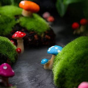 Yulejo 120 Pcs Cute Tiny Mushrooms Bulk Mini Miniature Figurines Fairy Mushroom Decor Garden Mushroom Statue Mini Mushrooms Ornament for Plant Micro Landscape Bonsai Craft(,Multicolor)