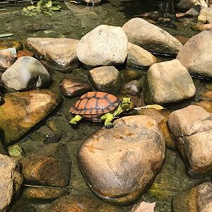 ABHAO Turtle Tortoise Sculptures, Garden Patio Lawn Yard Art Resin Decorations Outdoor Garden Decor, 8.6 inches Turtle Yard Decorations Outdoor, Full Color