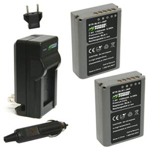 wasabi power battery (2-pack) and charger for olympus bln-1, bcn-1 and olympus om-d e-m1, om-d e-m5, pen e-p5