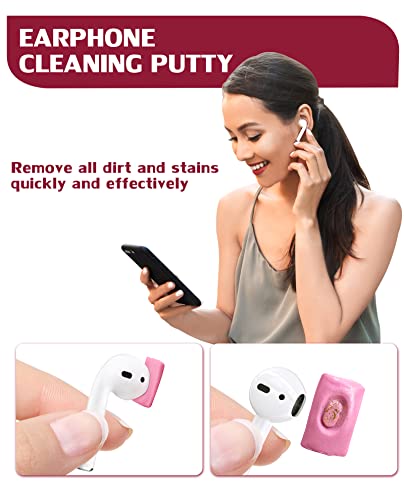 Aocii Cleaner kit for Airpod, Cleaning Putty Compatible with Airpod 3 Airpods pro, Phone Charging Port Cleaning Tool, Pink Cleaner kit for iPhone/Speaker/Earbud, Electronics Cleaner, Gift for Women