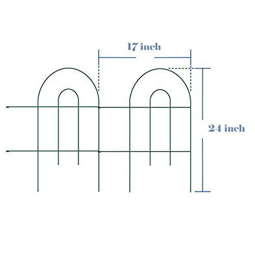 MTB Green Garden Border Folding Fence Lawn Yard Fence 24 Inch x 10 Feet,Pack of 5 set, Overall Length 50 Feet,Landscape Panel,Folding Patio Fences Flower Bed Pet Barrier Section Panel Decorative Fence