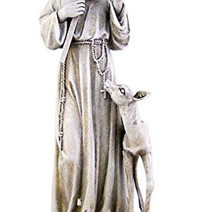 Saint Francis of Assisi with Deer Resin Home Garden Statue, 14 Inch