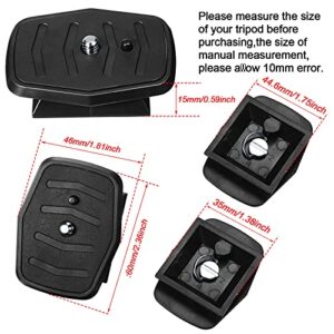 Weewooday 2 Pieces Tripod Quick Release Plate Tripod Adapter Mount Camera Tripod Adapter Plate Parts for Tripods and Cameras Tripod Mount QB-4W (35 x 35 mm/ 1.38 x 1.38 Inch)