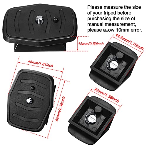 Weewooday 2 Pieces Tripod Quick Release Plate Tripod Adapter Mount Camera Tripod Adapter Plate Parts for Tripods and Cameras Tripod Mount QB-4W (35 x 35 mm/ 1.38 x 1.38 Inch)