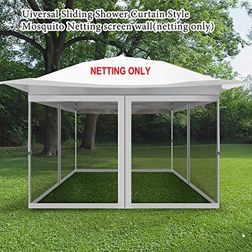 Curtain Style Canopy Screen Netting Walls Only with 4 Side Zipper for Universal 10x10 Pop Up Canopy Tent or Gazebo (Fit Our 12X12 Overhang style Outdoor Gazebo), Grey