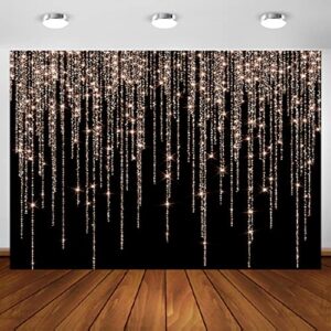 aperturee glitter rose gold and black backdrop 10x7ft sweet 16th birthday girls photography background women bridal shower kids portraits baby shower party decorations banners photo studio props