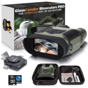creative xp night vision goggles – glasscondor pro – digital military binoculars w/infrared lens, tactical gear for hunting & security, green