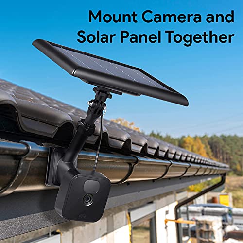 Wasserstein 2-in-1 Universal Gutter Mount Compatible with Wyze, Blink, Ring, Arlo, Eufy Camera - Mount Your Security Cam and Solar Panel - Solar Panel and Cam Not Included (Black)