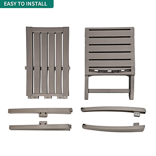 YITAHOME Adirondack Chairs for Outdoor Patio, Weatherproof Maintenance-Free Patio Chair, Easy Assembly, Screw Hidden Outdoor Chairs for Fire Pit, Deck, Garden, Yard, Campfire, 2 Pack, Taupe