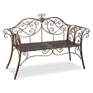 cr outdoor patio chair garden park bench metal antique garden bench with decorative cast iron backrest