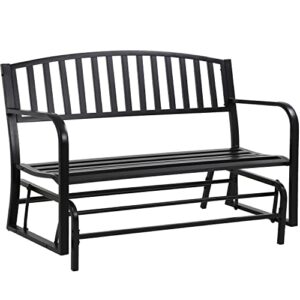 fdw patio glider bench garden bench for patio outdoor bench metal bench park bench cushion for yard porch clearance work entryway