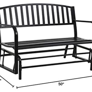 FDW Patio Glider Bench Garden Bench for Patio Outdoor Bench Metal Bench Park Bench Cushion for Yard Porch Clearance Work Entryway