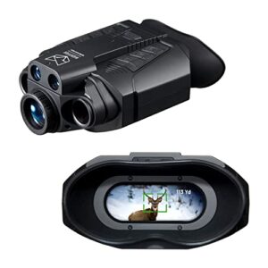 nightfox vulpes handheld digital night vision goggles | integrated laser rangefinder | full high definition fhd 1080p sensor | records video + audio | 220yd range, 6x magnification | hunting, security