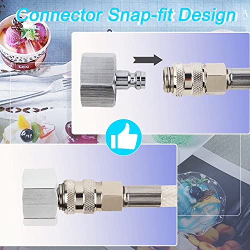 Whipped Cream Pressure Regulator Valve with Adapter & Hose Line,Nitrous Oxide N2O Pressure Regulating Valvefor 580G, 615G, 1.5L, 2.2L, 3.3L Cream Charger Cylinder