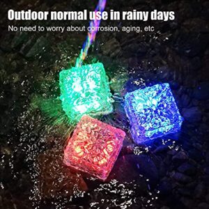 JHBOX Paver Lights Solar Brick 6 Pack, Colorful Christmas Holiday Decorative Garden Lights Square Pavers for Outside, Solar Powered Glass Bricks Outdoor Patio Pavers for Garden Walkway, Pathway, Steps