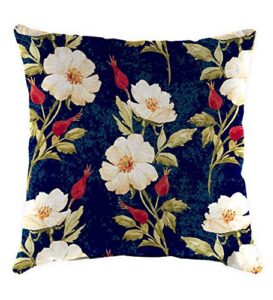 plow & hearth polyester classic throw pillow – 15 sq. x 7 rose garden
