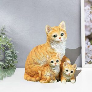 Cat Outdoor Garden Décor Statues – Precious Mama Cat and Kitten Figurine Gifts for Yard Patio Lawn, Funny Animal Flower Bed Decor Art Sculpture