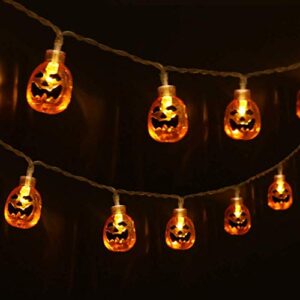 Halloween Decor Pumpkin String Lights, 13 feet 30 LEDs Battery Operated Halloween Light, Outdoor Halloween Decoration for Patio, Garden, Gate, Yard (IP65 Waterproof,Warm White)