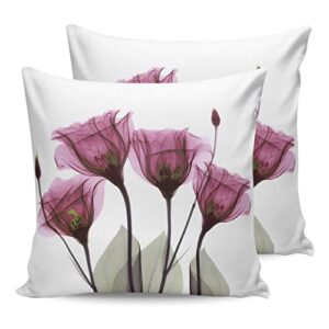 ArneCase Pillow Covers Pack of 2 Outdoor Waterproof Decorative Pillows Case ,Rose Red Tulips Spring Flowers ,Farmhouse Cushion Cases for Patio Furniture Garden-18x18 Inch