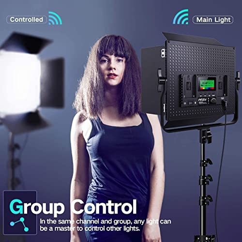 RGB LED Video Light, IVISII 2 Pack LED Panel Light, Studio Lights with Full Color 45W 552 PCS LEDs Photography Lighting, 2600K-10000K/9 Applicable Scenes Video Lighting Kit for YouTube/Photography