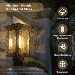 Jetima Outdoor Post Light Finish Waterproof Pole Lantern Lighting Fixture with Tempered Clear Seeded Glass Oil Rubbed Bronze (ORB) for Patio, Garden, Yard, Balcony, Pathway