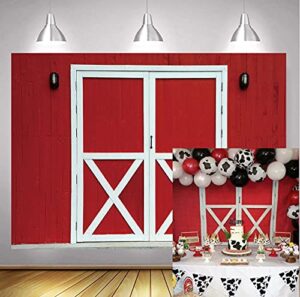 red barn door backdrop western rustic farm wooden door wall photography background bbq party newborn baby shower cowboy girl birthday decorations 7x5ft