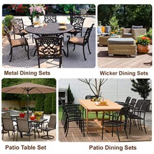 FDW Patio Furniture Covers Outdoor Patio Table Chair Sets Covers Rectangular Outdoor Patio Cover 600 * 300D Polyester Fabric Resistant UV Resistant Waterproof Dust Proof Garden, Khaki 128x82x23Inches
