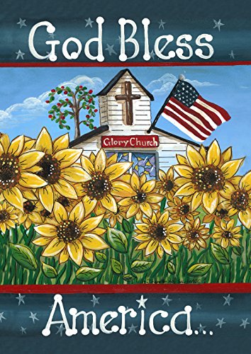 Toland Home Garden 112133 Glory Church Patriotic Flag 12x18 Inch Double Sided Patriotic Garden Flag for Outdoor House Flower Flag Yard Decoration