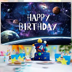 Space Galaxy Birthday Party Decorations Space Theme Backdrop Space Photography Background for Birthday Party Supplies Universe Milky Way Planet for Kid Boys Happy Birthday 70.8 x 43.3 Inches