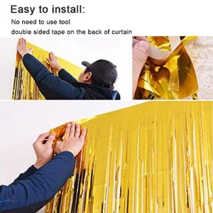 3 Pack Fringe Curtains Party Decorations,Tinsel Backdrop Curtains for Parties,Photo Booth Wedding Graduations Birthday Christmas Event Party Supplies (Macarone Rainbow