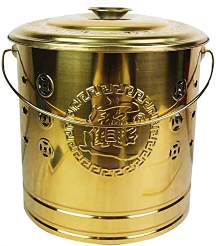 LUCKSHINE Garden incinerator, Stainless Steel Burning Barrel, Steel Fireproof cage, with Inner Tank, can Burn Garbage, Paper, Leaves (Color : Gold, Size : 31cmx34cm)