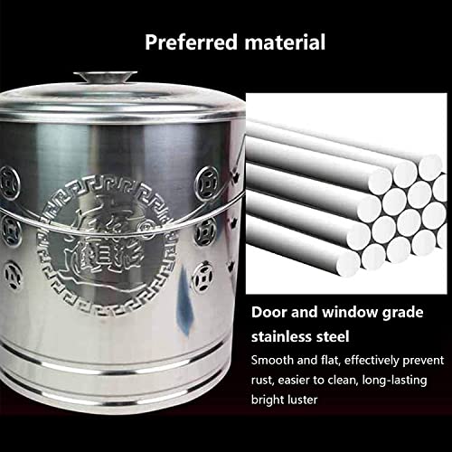 LUCKSHINE Garden incinerator, Stainless Steel Burning Barrel, Steel Fireproof cage, with Inner Tank, can Burn Garbage, Paper, Leaves (Color : Gold, Size : 31cmx34cm)
