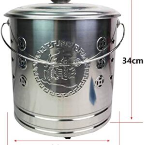 LUCKSHINE Garden incinerator, Stainless Steel Burning Barrel, Steel Fireproof cage, with Inner Tank, can Burn Garbage, Paper, Leaves (Color : Gold, Size : 31cmx34cm)